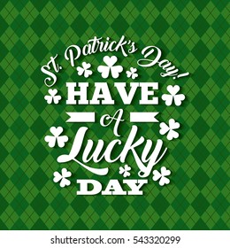 St. Patrick's Day Karte mit dekorativen Kleeblatten. bunter Design. Vektorgrafik