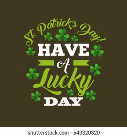 Saint Patrick's Day card with decorative clovers . colorful design. vector illustration