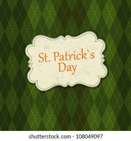 Saint Patrick's Day Card Design Template. Vector, EPS10