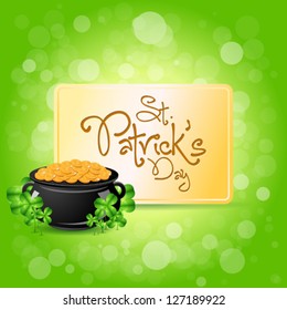 Saint Patric'ks Day Card Design with Shamrock and Board