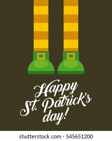 Saint Patricks Day card with irish shoes. colorful design. vector illustration