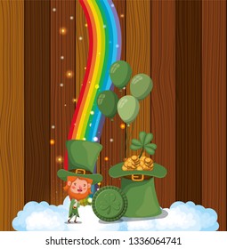 saint patricks day card with lemprechaun