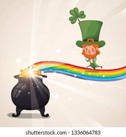 saint patricks day card with lemprechaun