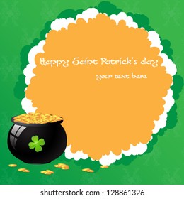 Saint Patrick's day card, pot of gold