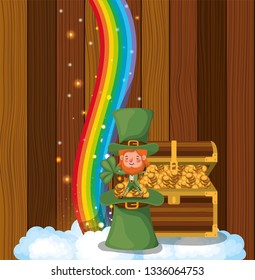 saint patricks day card with treasure chest