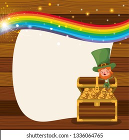 saint patricks day card with treasure chest
