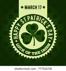 Saint Patrick's Day card. Vector illustration