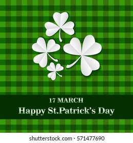 Saint Patrick's day card.green Card with clover. vector illustration