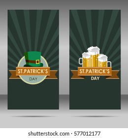 Saint Patrick's Day cartoon illustration on green background