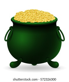 saint patrick's day cauldron stock vector illustration isolated on white background