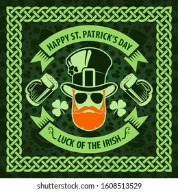 Saint Patrick's Day celebration design template with modern Leprechaun.