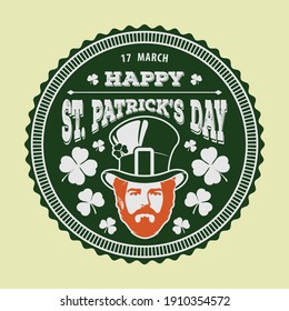 Saint Patrick's day celebration design template with cool Leprechaun