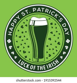 Saint Patrick's day celebration design template with Beer Glass
