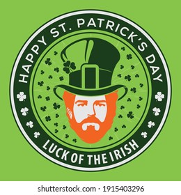 Saint Patrick's day celebration design template with cool Leprechaun