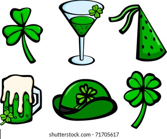 saint patrick's day celebration illustrations set