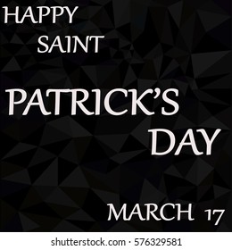 Saint Patrick's Day, celebration, March 17, the dark background in the style of Low Poly.