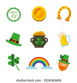 saint patricks day celebration party icons symbol