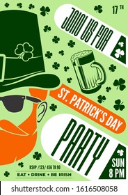Saint Patrick's Day celebration party poster design template. Vector
