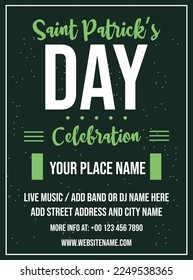 saint Patrick's day celebration party flyer poster or social media post design