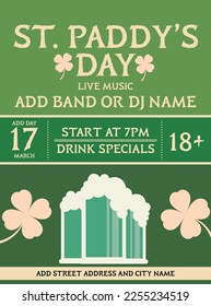 saint Patrick's day celebration party flyer poster social media post template design