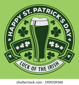 Saint Patrick's day celebration poster design template with Beer Glass.