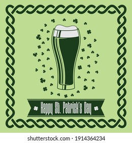 Saint Patrick's day celebration poster design template with Beer Glass