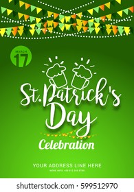 Saint Patricks Day Celebration Poster Or Banner Background.