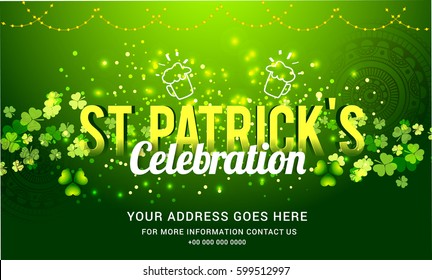 Saint Patricks Day Celebration Poster Or Banner Background.