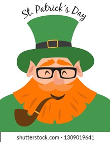 Saint Patrick's Day character leprechaun. Saint Patrick's Day concept. Vector illustration.