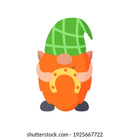 Saint Patrick's Day character. Vector cartoon illustration. Isolated on white. Flat design.
