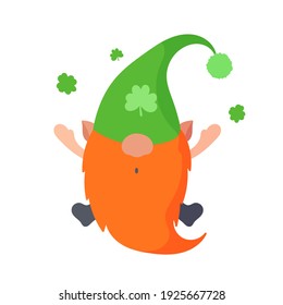 Saint Patrick's Day character. Vector cartoon illustration. Isolated on white. Flat design.