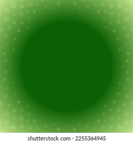 Saint Patrick's Day clover green gradient round frame Irish lucky background template vector illustration. Celtic shamrock fortune foliage blurred smooth circle border backdrop natural decor design