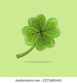 Saint patricks day Clover leaf vector cartoon illustration