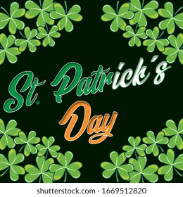 saint patrick's day with clover leaves background. vector illustration