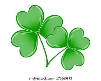 Saint Patrick's Day clover leaves. Vector illustration