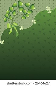 Saint Patricks Day clover on a green abstract background