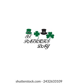 
Saint Patrick's Day. Clover shamrock leaves background and St. Patrick's lettering. St. Patricks Day background.Happy St Patrick's Day handwritten lettering tipography Irish green clovers Saint Patri