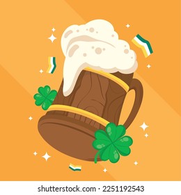 saint patricks day clovers with beer icons