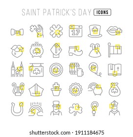 Saint Patrick's Day. Collection of perfectly thin icons for web design, app, and the most modern projects. The kit of signs for category Holidays.