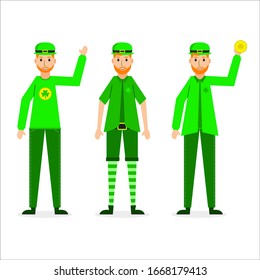 Saint Patrick's Day costum character flat design vector