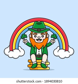 saint patrick's day with cute leprechaun