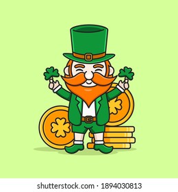 saint patrick's day with cute leprechaun