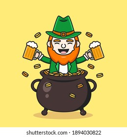 saint patrick's day with cute leprechaun