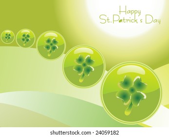 saint patrick's day decorated with clover and waves