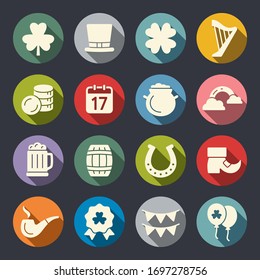 Saint Patrick's Day decoration vector icons