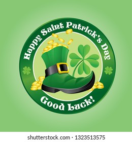 saint Patrick's day design boot with gold coins