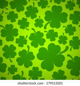 Saint Patrick's day design - Four-leaf clover seamless pattern
