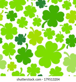 Saint Patrick's day design - Four-leaf clover seamless pattern