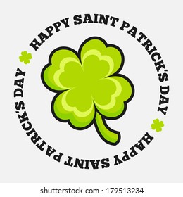 Saint Patrick's day design - Four-leaf clover emblem