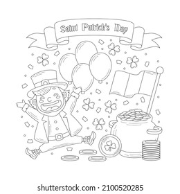 Saint patrick's day doodle or hand drawing or coloring book